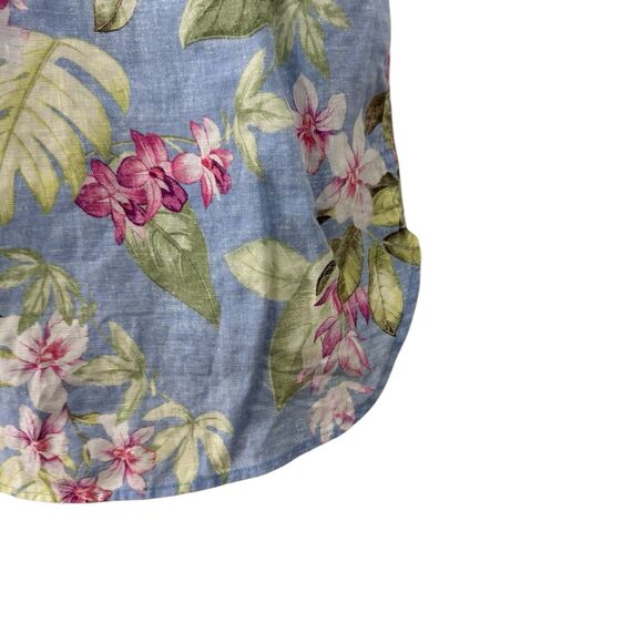 Tommy Bahama Small Coastalina Orchid Dreams Linen Button Front Tank Top Womens - Picture 12 of 13